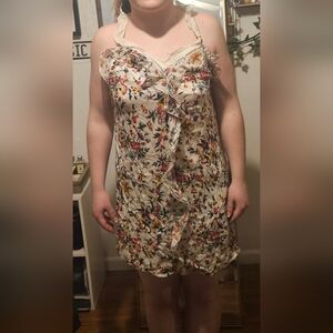 Silk Floral Print Women's Dress